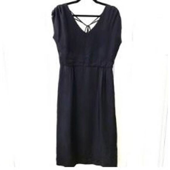 No. 6 Store New York 100% Silk Black Open Back Midi Sleeveless Dress 2 - Picture 1 of 10